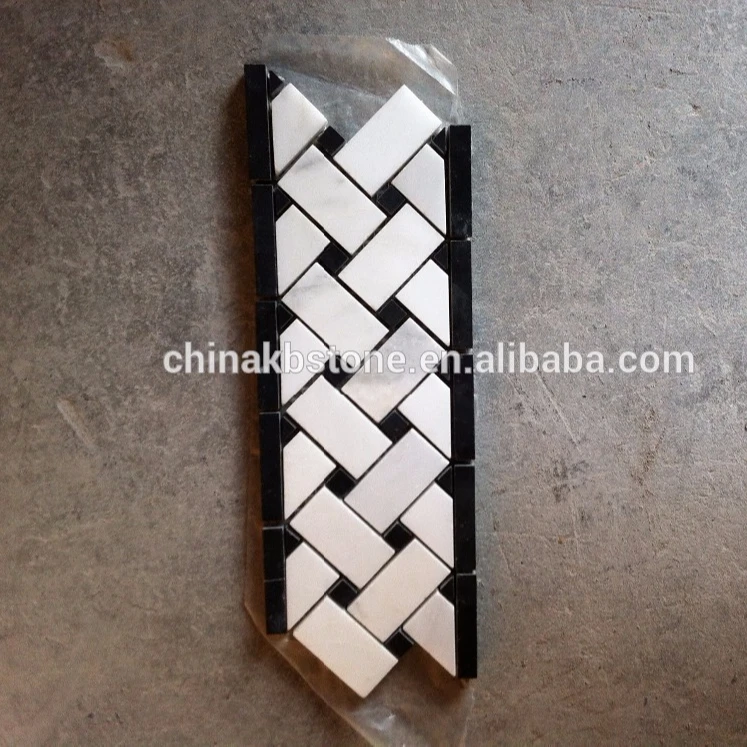 Carrara Marble Italian White Bianco Carrera Flower Mosaic Border