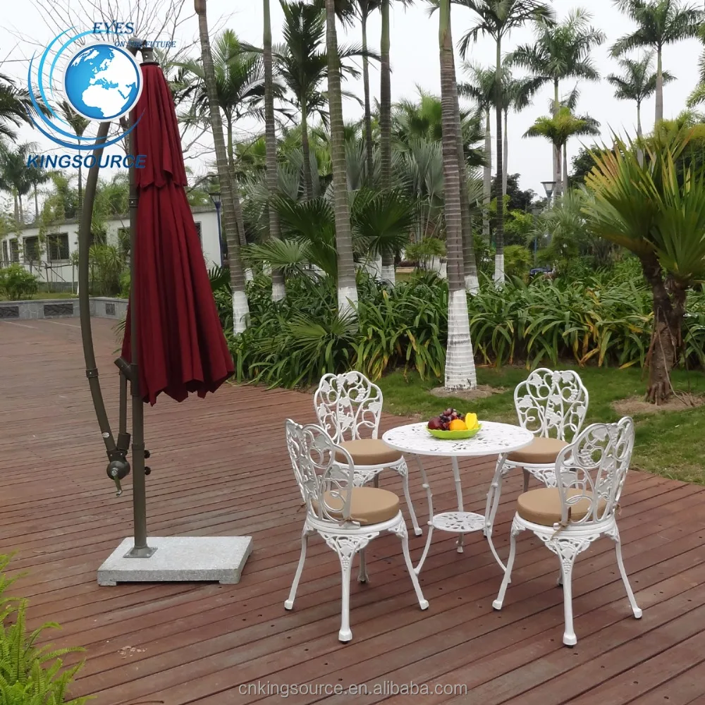 
2018 Fashion Durable Outdoor Garden White Patio Cast Iron Bistro Dining Set 