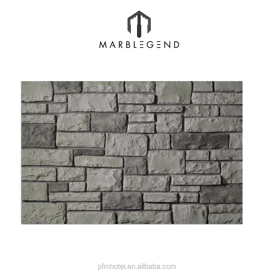 Древний стиль натуральный камень серый наружный настенный шифер каменный шпон