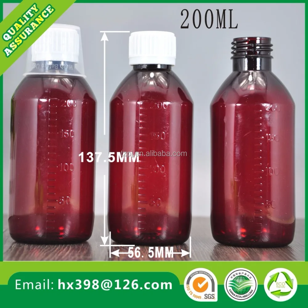 Большой емкости пластиковые бутылки жидких лекарств PET, HDPE, LDPE для взрослых