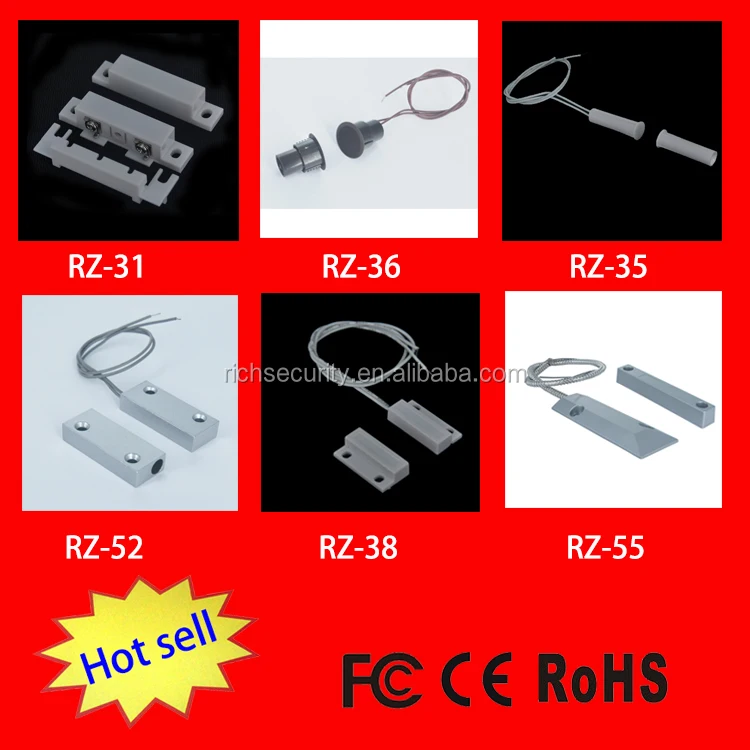 RZ-61L NO normally open reed switch sensor magnetic contact switch with bracket rolling door alarm