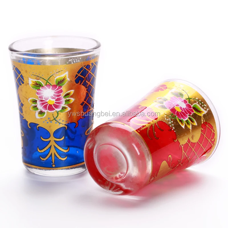 Wholesale Arabic Tea Cup  Set Of 6 Customized Printing Glass Cup