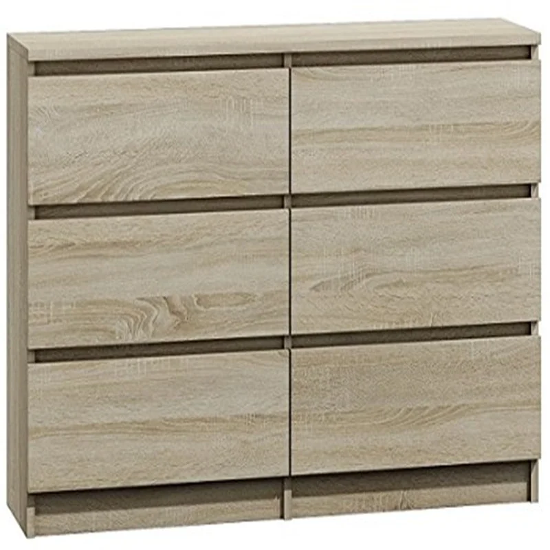 Hot sale Modern Design Melamine Matt Large Wide 6 Drawer Chest of Drawers for living room