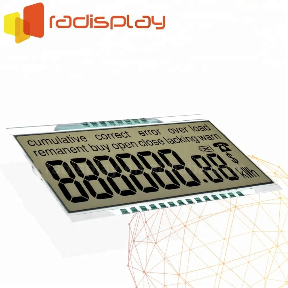 
1/2/3/4/5/6 Digit 7 Segment Monochrome Custom TN Lcd Display 