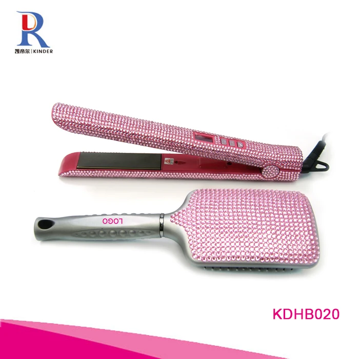 Wholesale crystal hair straightener bling bling private label flat irons