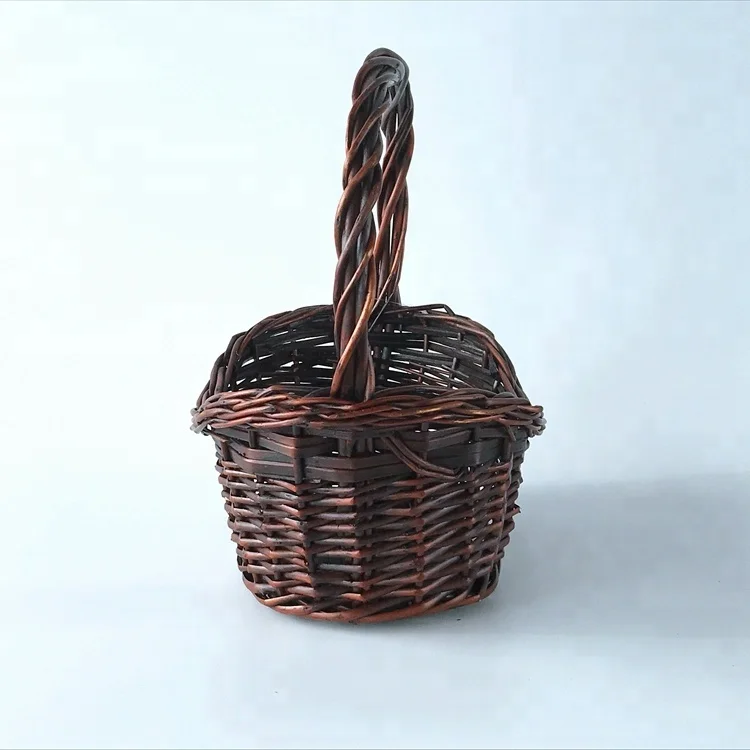 Лидер продаж, корзина в форме лодки, настоящая плетеная корзина с ручкой, красно-коричневая корзина для хранения