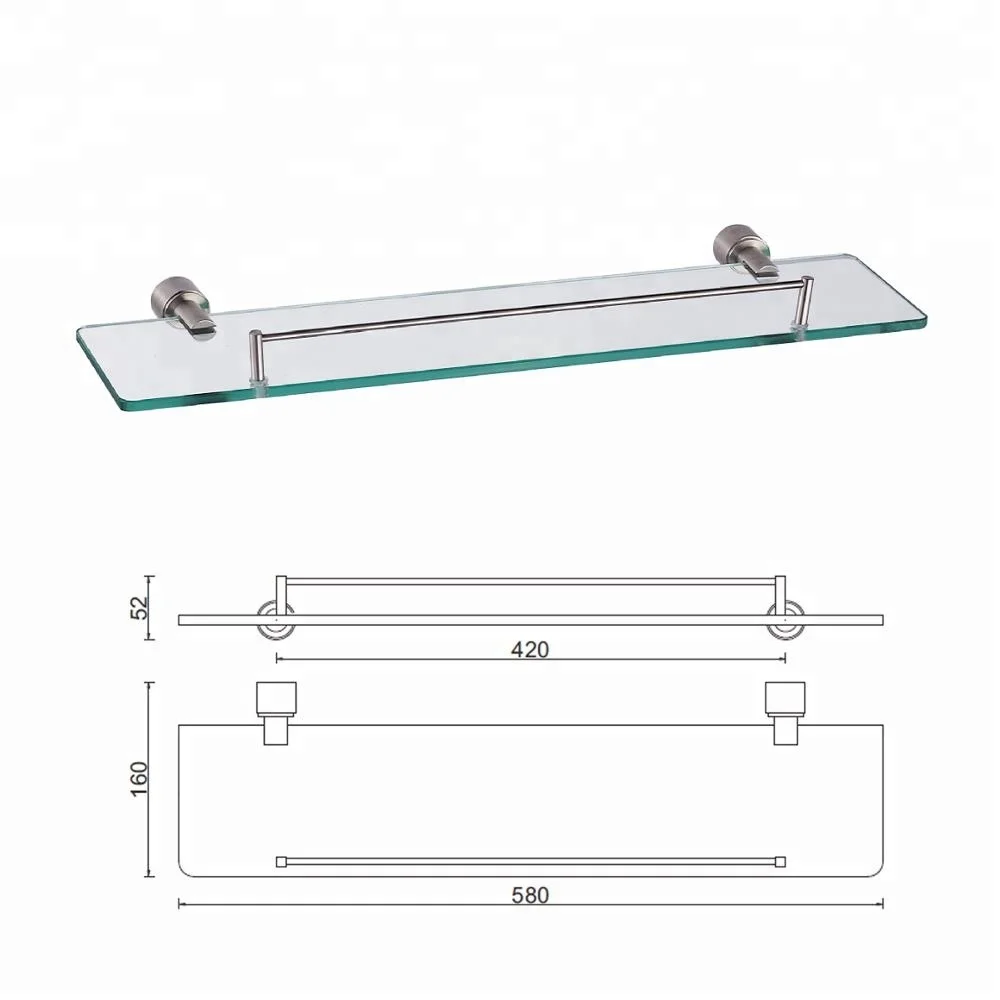 
Metalique Bathroom 304 SUS Stainless Steel Glass Corner Shower Caddy Storage Shelf organizer 