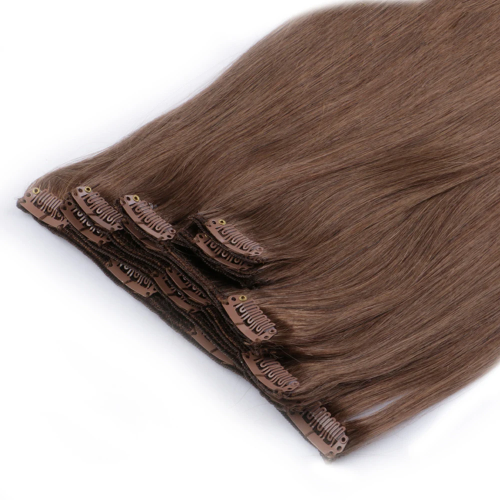 Factory Wholesale Remy Human Hair 120g 160g 180g 200g 220g 240g Clip In Brazilian Virgin Human Hair extensions