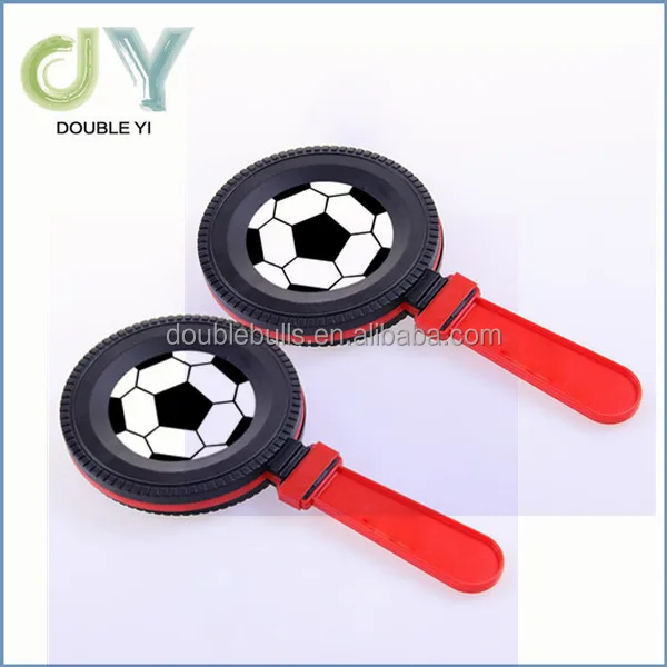 Custom round plastic cheering hand, noise make toy for kids