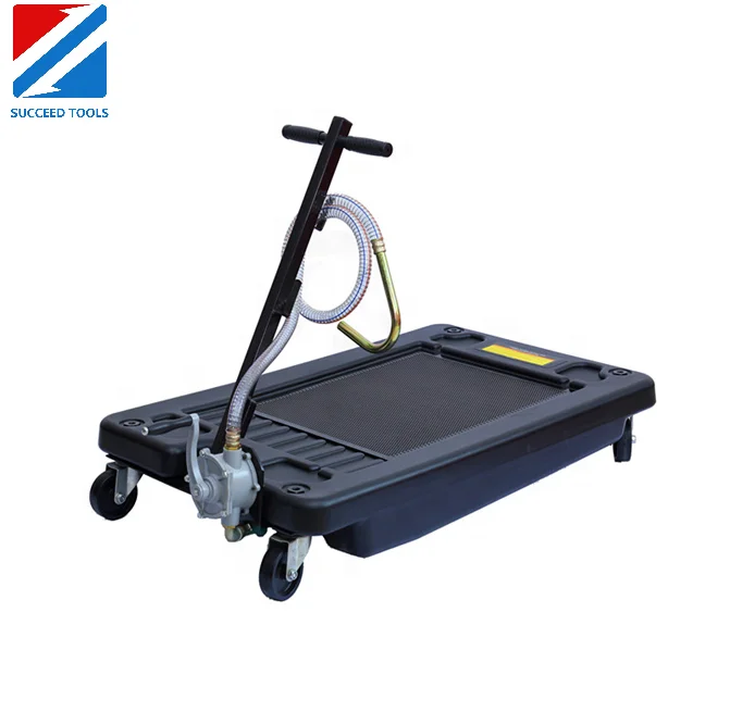 70L Low Profile Light Weight Waste Oil Drain Tank Cart Truck Oil Drainer