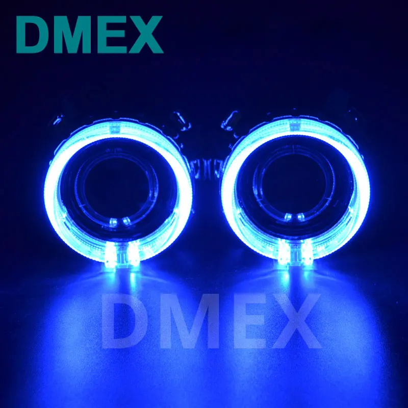 DMEX H1 Mini HID Projector Lens Bi-Xenon HID Projector Lens Light Angel Eyes Cay Styling H4 H7 Headlight House