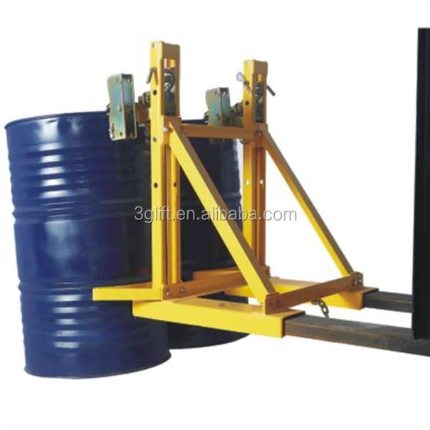 Foshan factory price 700kg capacity forklift attachment drums clamp,manufacturer forklift drum with mounted clamp attachment