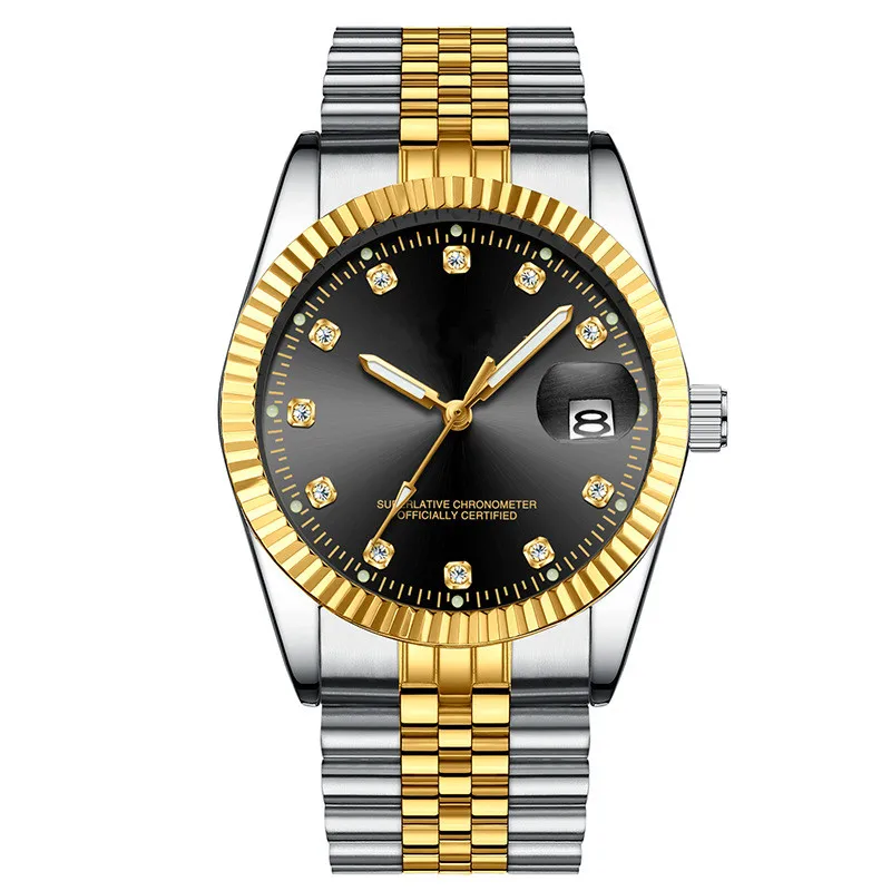 
New high quality gold role date men gold water proof wrist watch 