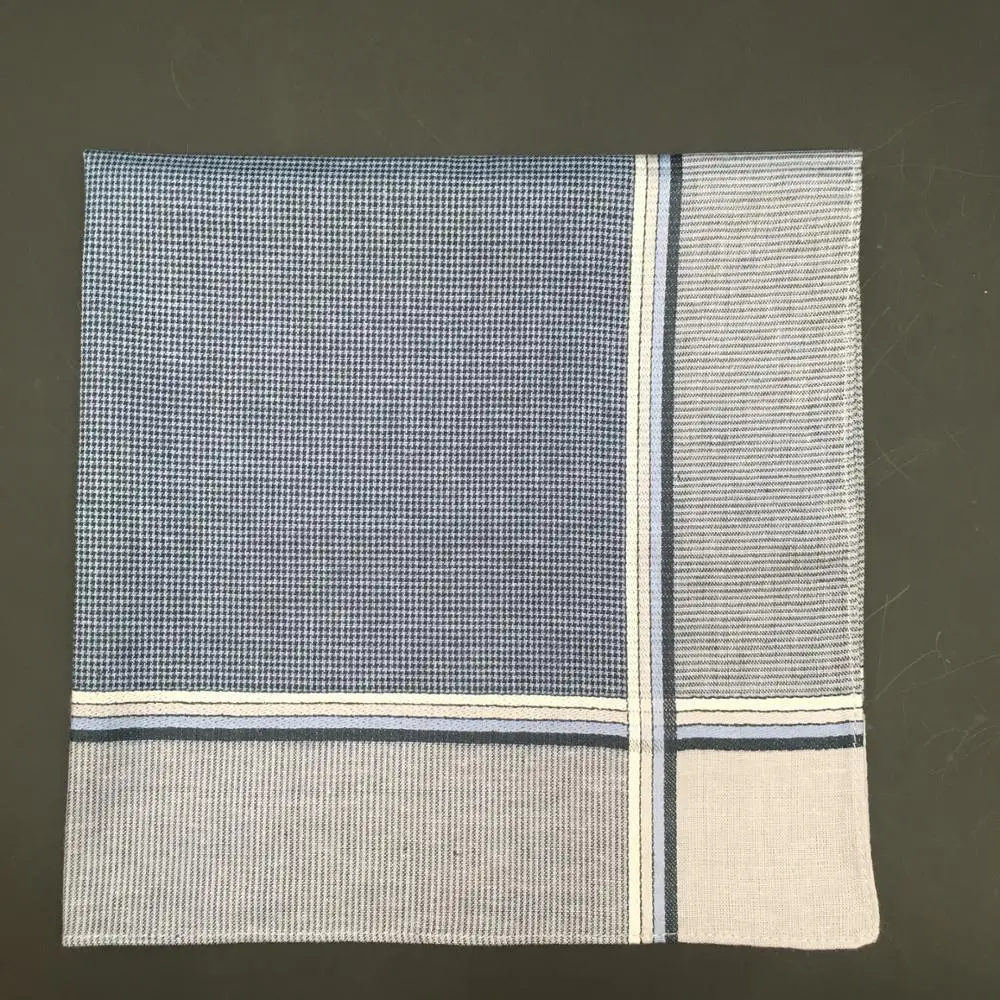 100% Cotton Men Pocket square with Yarn Dyed Handkerchief