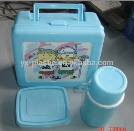 Promotional traditional Hard Plastic Chalkboard retro Lunch box with carry handle