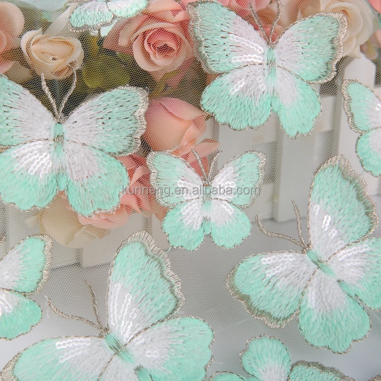New Design Lace Wedding Butterfly Lace Fabric Embroidery Designs For Dress