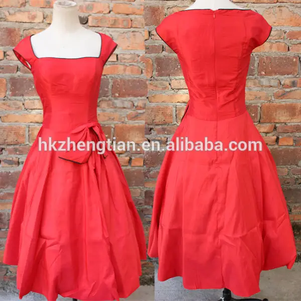 новая винтаёная 1950s 60s rockabilly ретро pin-up красным бантом качели участник вечернее платье свадебное платье