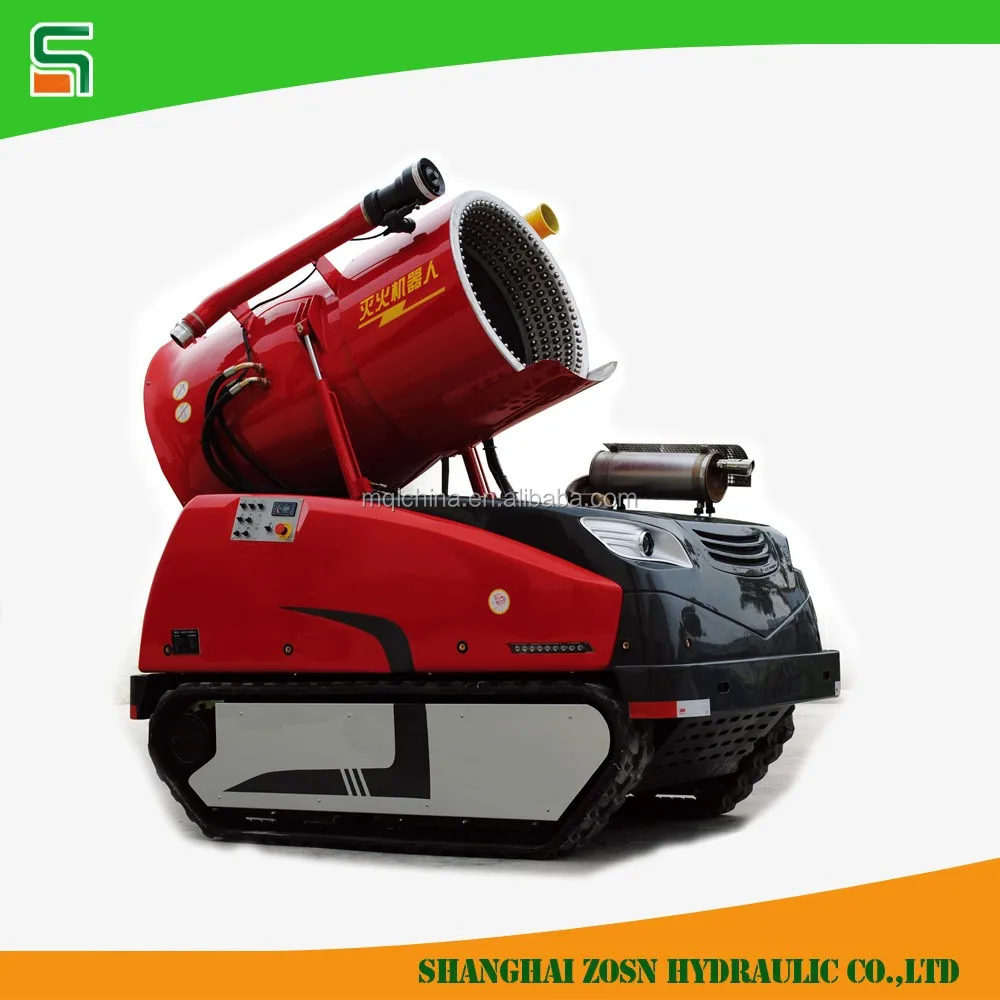 Rubber tracked all terrain forest and in side building rc control unmanned electric fire extinguishing robot