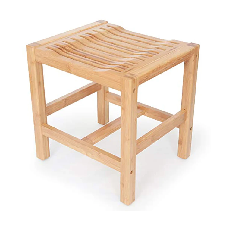 
100% Wooden Natural Bamboo Shower Bench Wood 