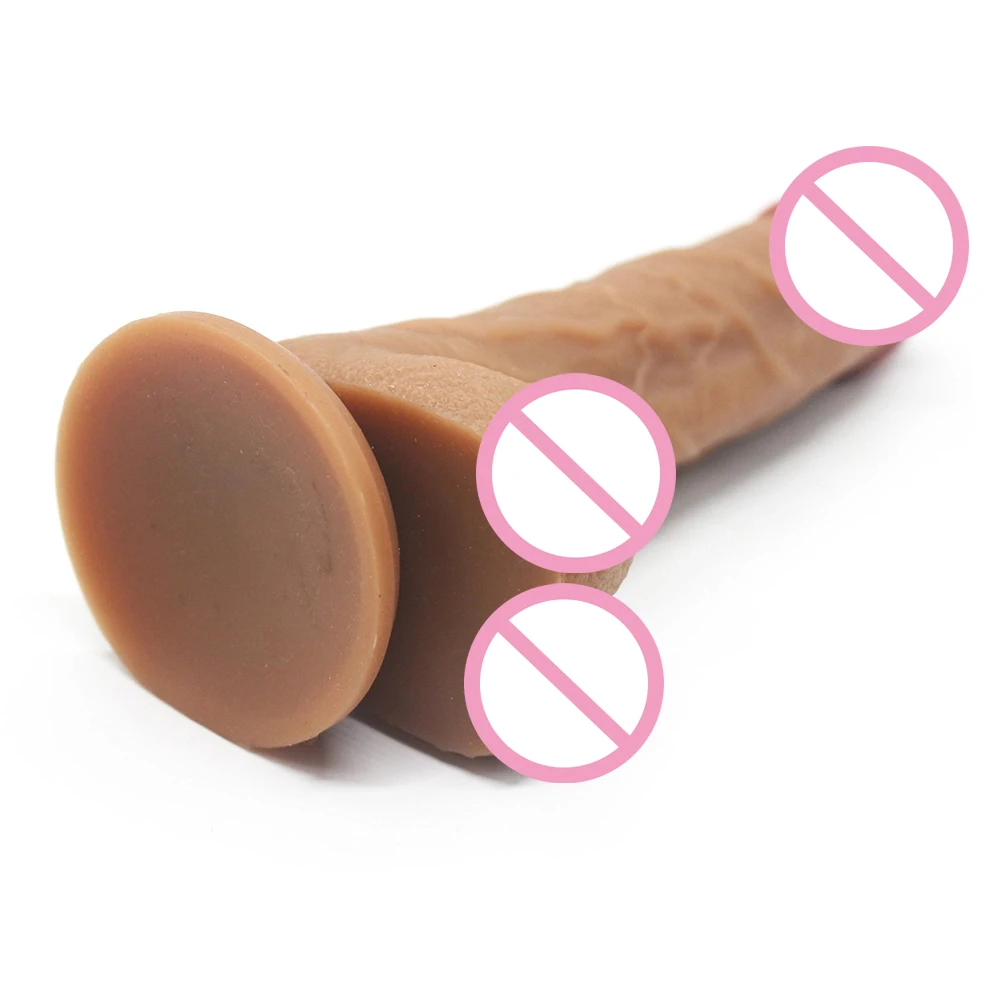 7 Inch Double Layer Real Soft Silicon Dildo Adult Realistic Gay Huge Penis Sex Toys Products Sex Dong with Strong Suction Cup