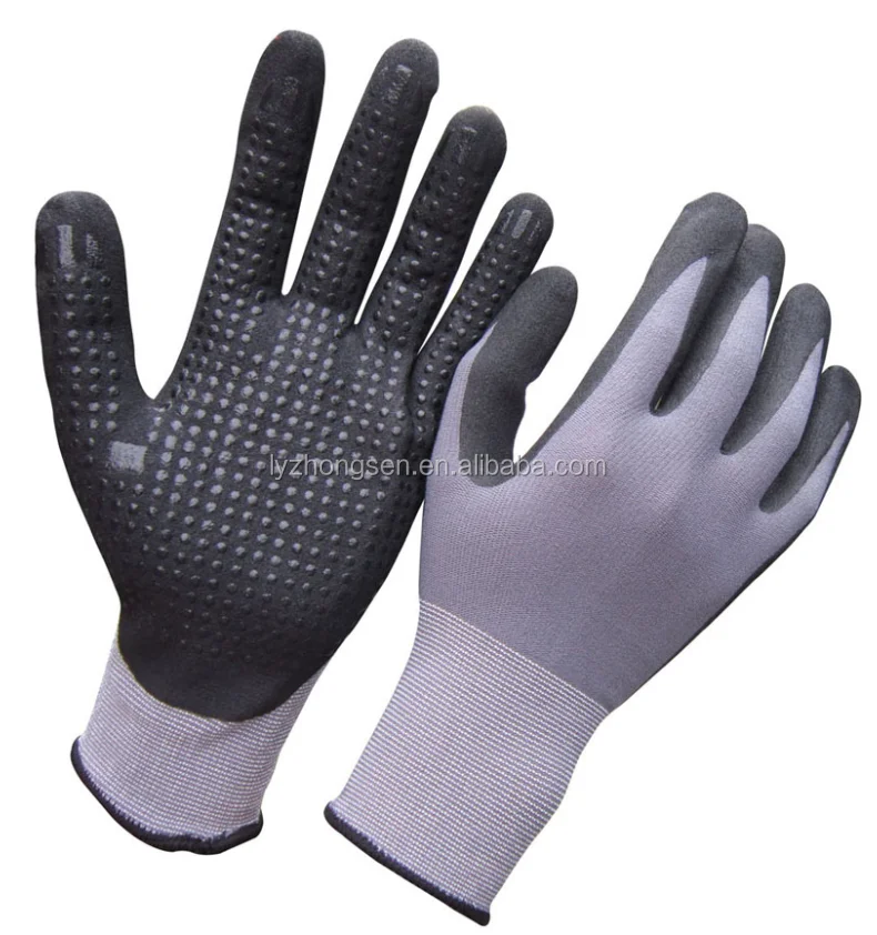 Hot selling cheap 13 size abrasion resistant non-slip nitrile coated gloves