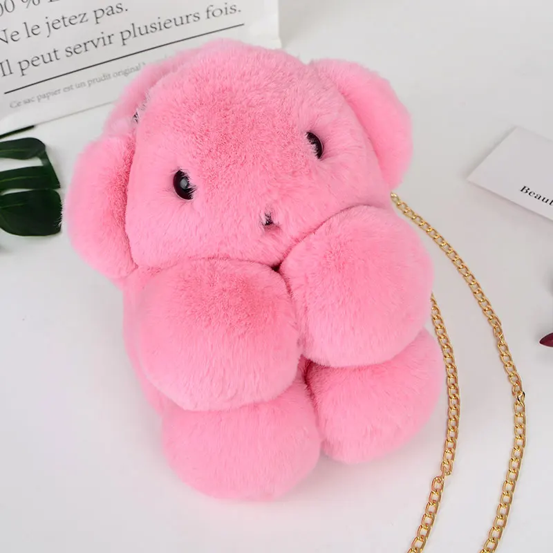 Лидер продаж плюшевая меховая сумка с медведем через плечо милые стильные сумки для