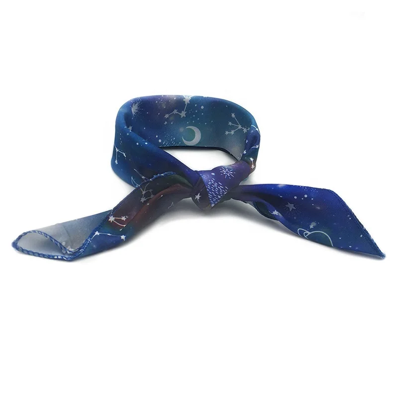  Индивидуальная индивидуальная печать логотипа синяя ткань 100% хлопок многофункциональная бандана