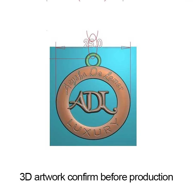 Factory price embossed round shaped brand logo custom metal hanging tag plates labels for clothes