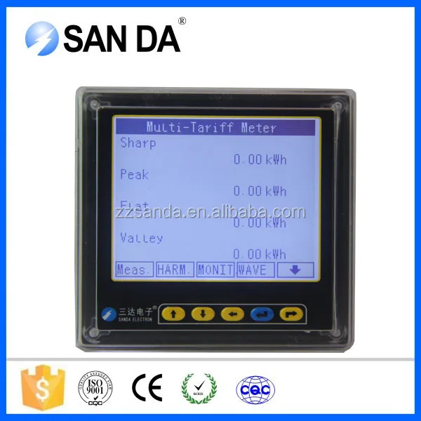 Electricity Multi-tariff rate meter for power quality analyzer with THDI/U U/I unbalance function