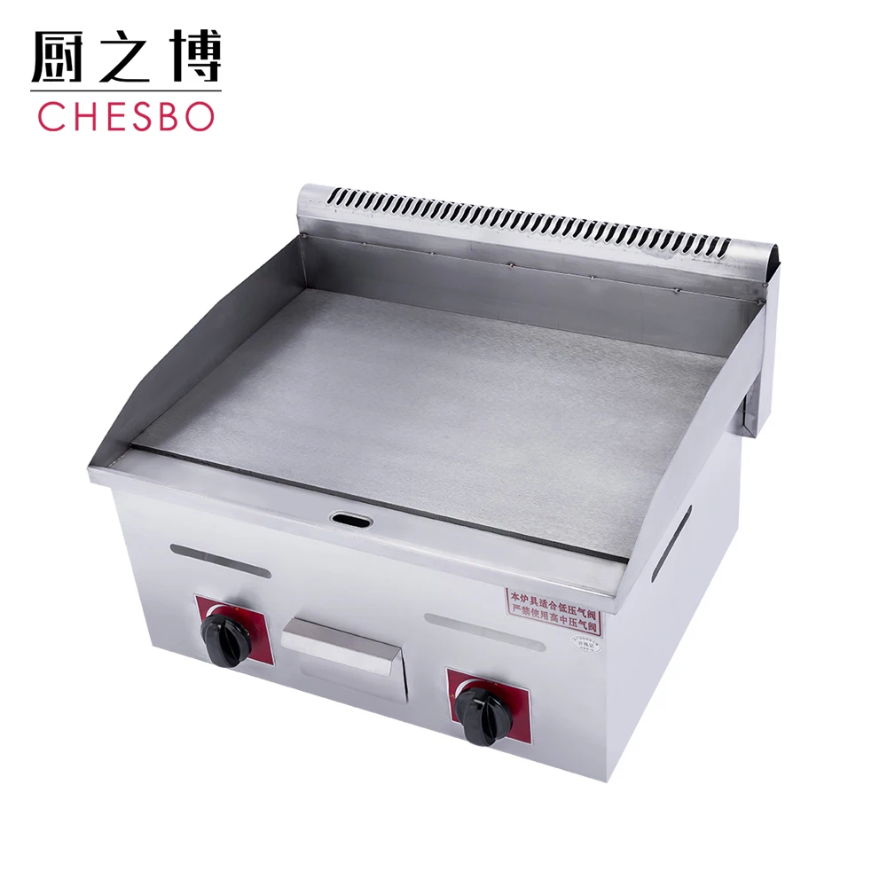 Catering Use Kitchen Cook Table top commercial Jumbo Thicken Stainless Steel Plate Gas Griddle for Restaurant