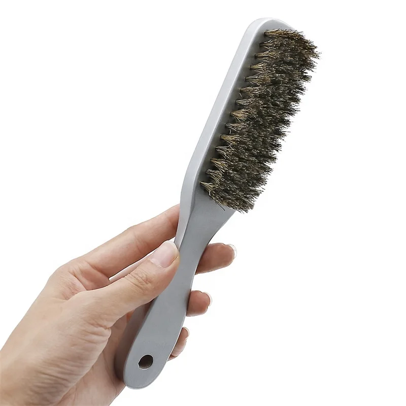 Wholesale Men Hair Styling Hairbrush Custom Logo Wooden Handle Beard Hair Brush Comb With 100% Boar Bristle