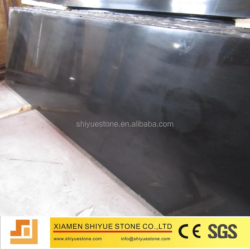 Chinese imported absolute black granite slab dyed black granite stone