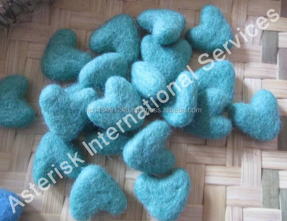 Handmade Felt Hearts /Felt Stars/Felt Shapes - 100% New Zealand Wool - Christmas Decoration-High Quality Hobby Craft Supplies