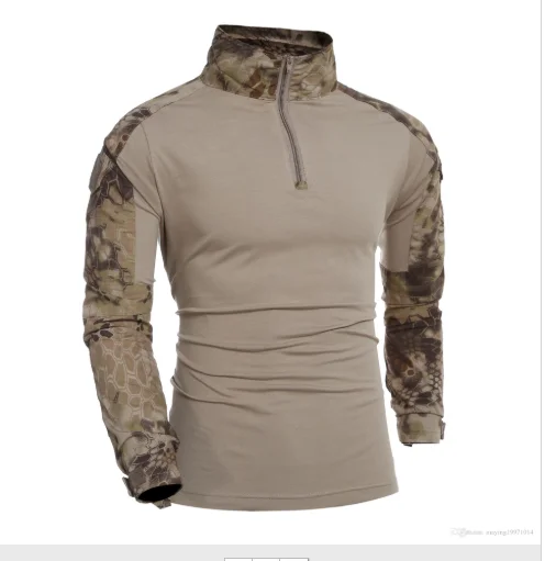 
Camouflage T-Shirt Military Army Combat T Shirt Men Long Sleeve US RU Soldiers Tactical T Shirt Multicam Camo Tops 