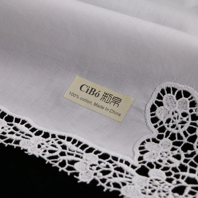 
A002: White premium cotton lace handkerchiefs crochet hankies for women/ladies wedding gift 