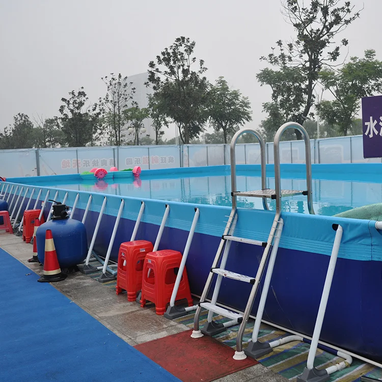 Easy Set Up Steel Frame PVC Swimming Pools Above Ground Steel Frame Pool For Commercial Water Park Use