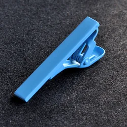 4cm solid color tie bar clip blanks for men with clasp back