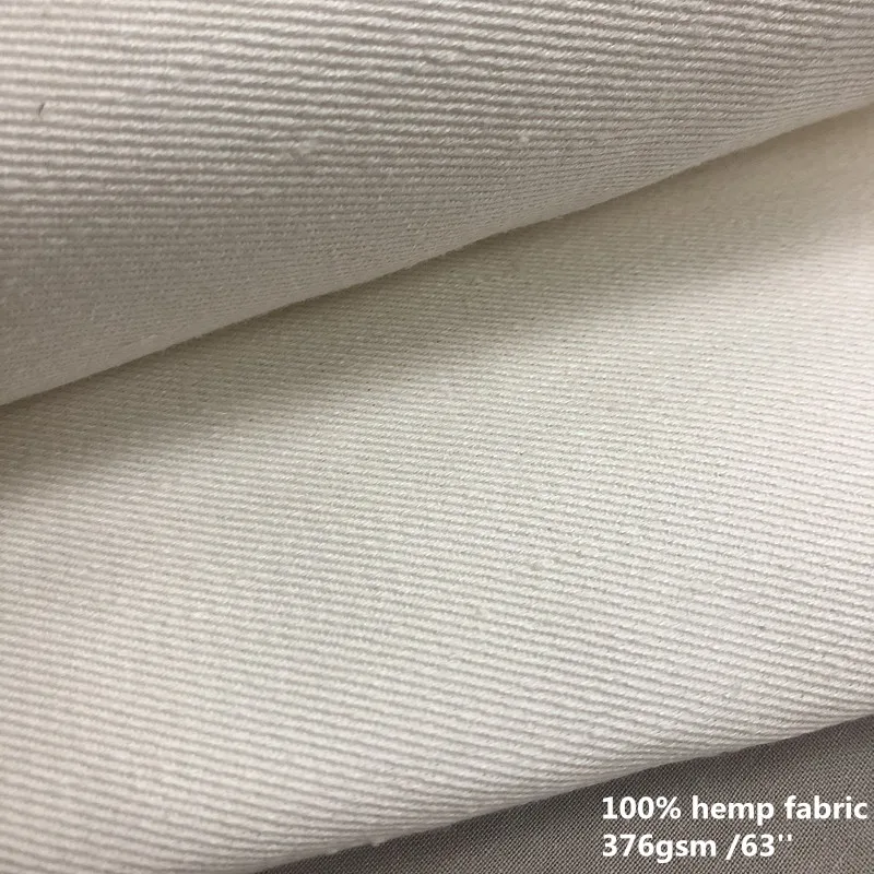 Wholesale 370gsm 100% Hemp twill Fabric For bag and sofa , Natural Dyed Hemp Fabric In Stock