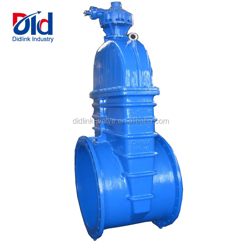 Cast Iron DIN PN16 Resilient Seated Manual Operated Through Water Oil With Handwheel Gate Valve