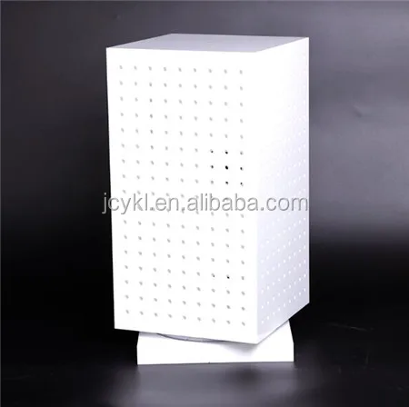 Custom Rotating White Acrylic Display Stands|Acrylic Peg Hook Counter Display Stand