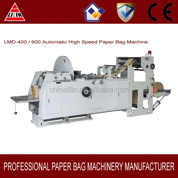 LMD-400/600 Automatically Process Glue Lubricant Paper Bag Making Machine