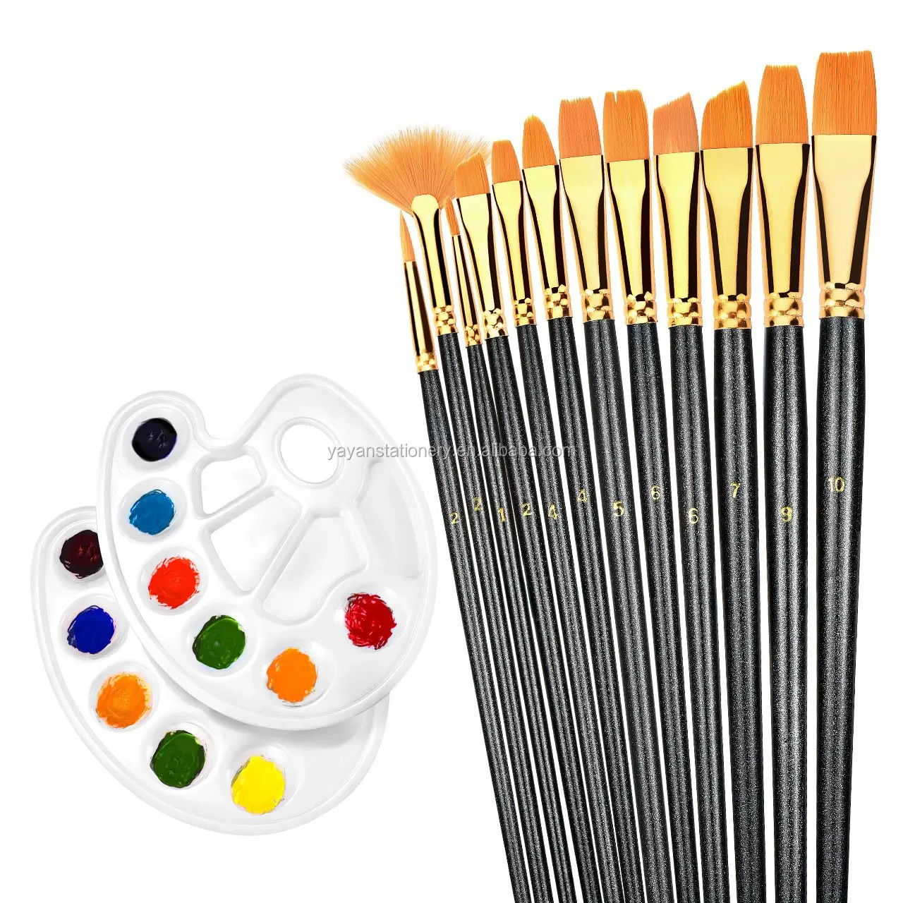 China Manufacturer Wooden Handle Artist Oil Acrylic Watercolor Paint Brushes Set for Artist Bristle Paint Brush