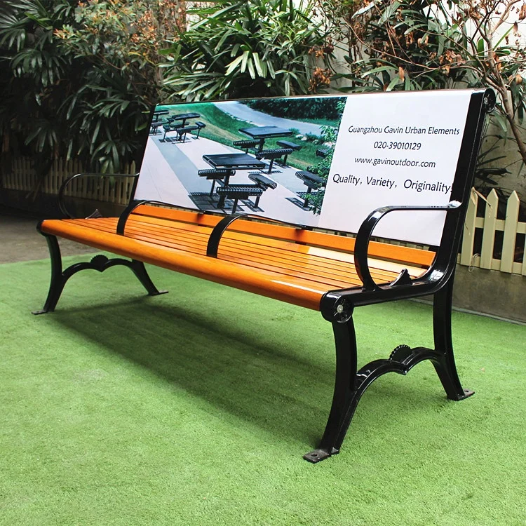 Gavin customized waterproof street metal steel bus stop advertising bench seat