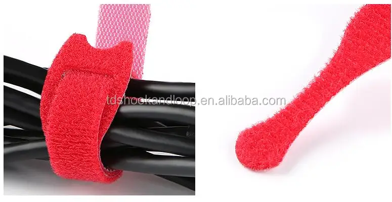 Factory wholesale printed logo back to back hook and loop cable tie