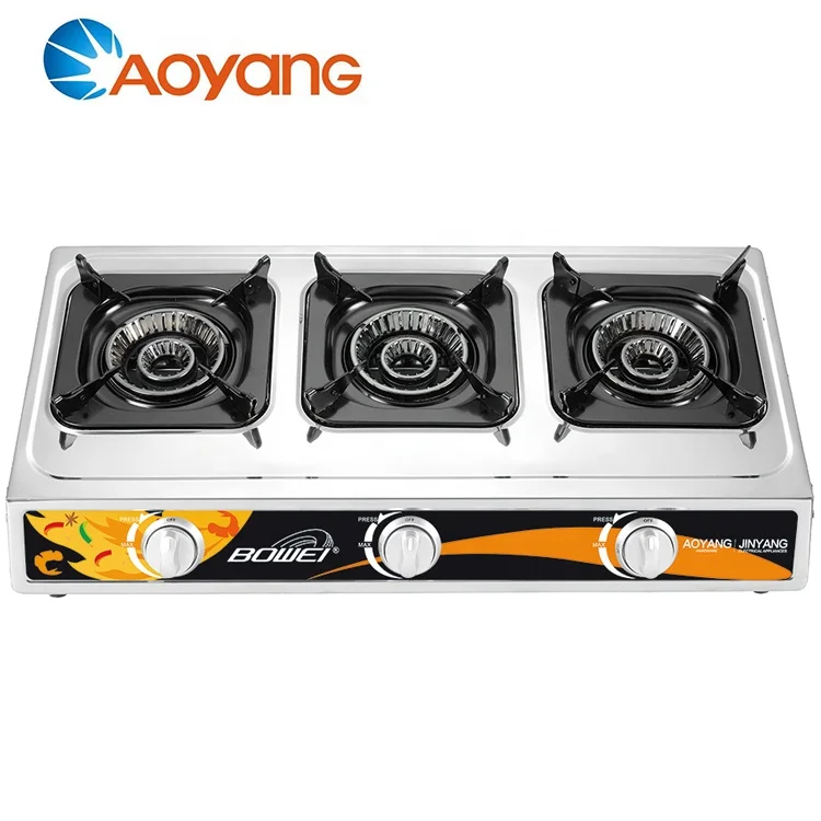 Портативная газовая плита с 3 горелками сжиженного углеводородного газа