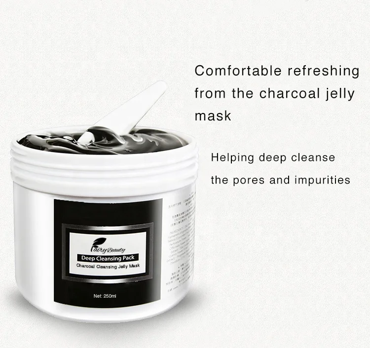 Private label anti acne oil control skin pores deep cleansing bamboo charcoal moisturizing jelly mask