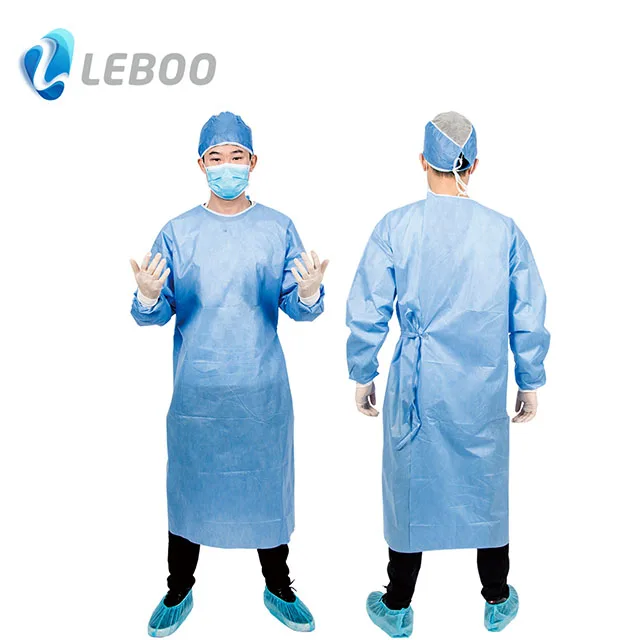 EN13795 AAMI Уровень 2 Чистая комната ультразвуковой шов высокое качество одноразовые EO Стерильные SMMS 45g стандартная хирургическая Спецодежда