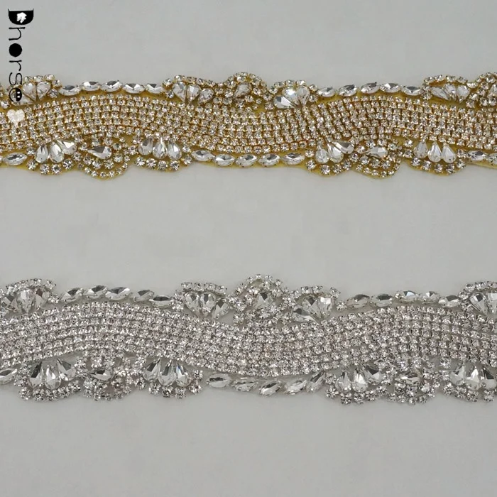 Factory Directly Hot Sell Wedding Dress Hot-Fix Rhinestone Applique