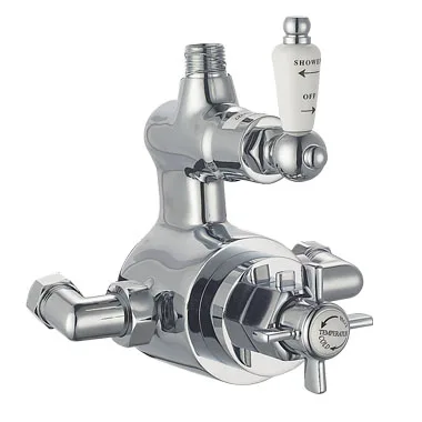 Traditional Bathroom Luxury Concentric Thermostatic Shower Mixer Valve Concealed/Exposed with Square Backplate