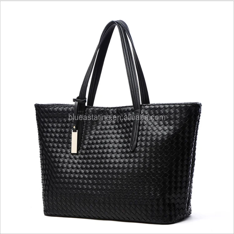 2017 new woven PU large shoulder bags simple fashion Women handbags